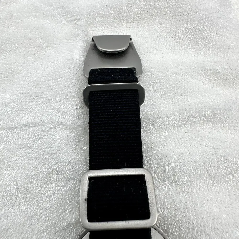 Maven MUS-G Black Dial Silver-Tone Fabric Strap Quartz Watch